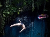 Slava Polyeshchuk of the Ukraine dives from the 27.25 metre platform during the second stop of the Red Bull Cliff Diving World Series at Ik Kil cenote in Chichen Itza, Yucatan, Mexico on April 10th 2011.