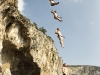 Alain Kohl from Luxenburg dives from the 26.8 metre platform during the first training session prior to the third stop of the Red Bull Cliff Diving World Series at Lake Vouliagmeni in Athens, Greece on May 20th 2011.
